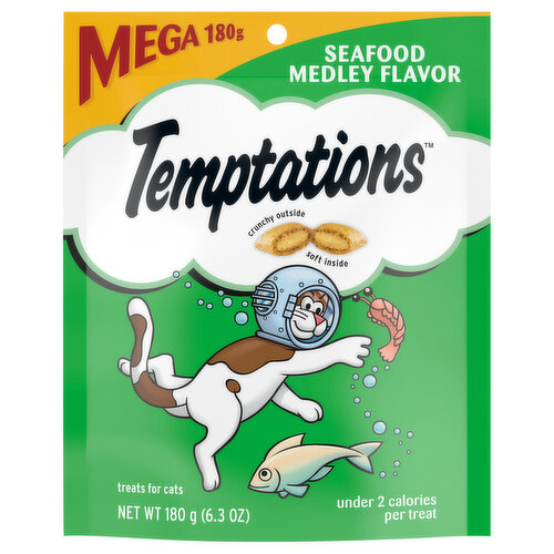 Temptations Treats for Cats, Seafood Medley Flavor, Mega Bag