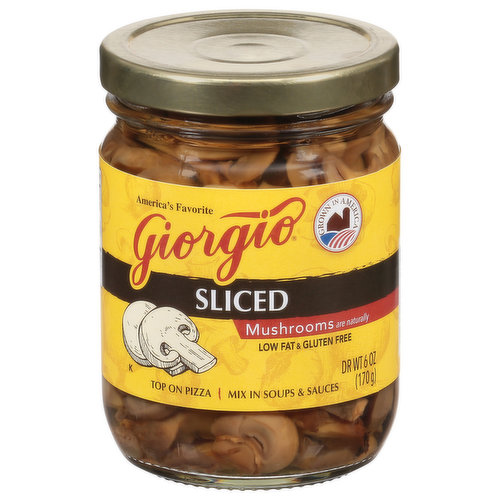 Mushrooms, Low Fat & Gluten Free, Sliced
