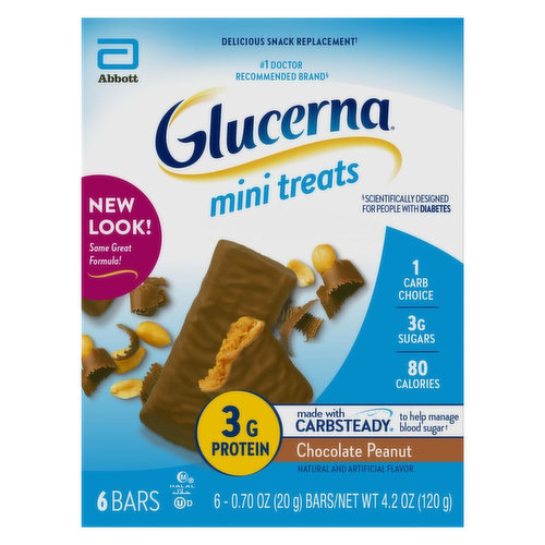 Glucerna Bars, Chocolate Peanut, Mini Treats