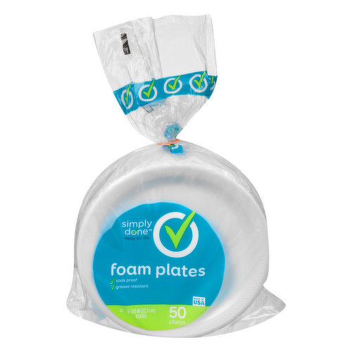 Simply Done Foam Plates, 8-7/8 Inch