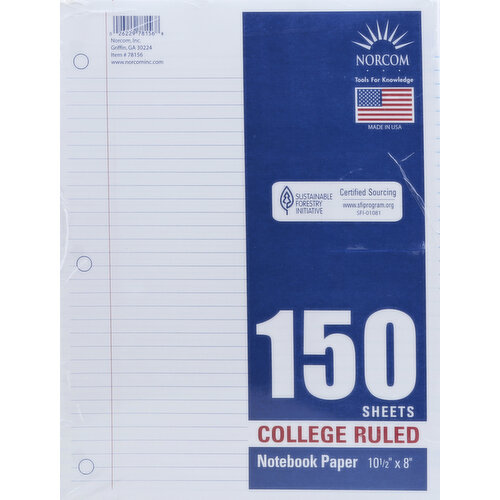 Norcom Notebook Paper, College Ruled