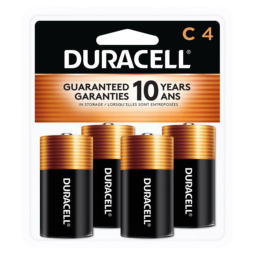 Batteries, Alkaline, C, 1.5V, 4 Pack