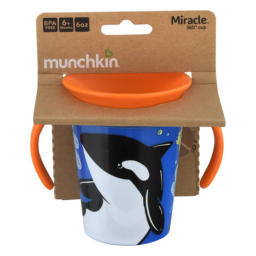 Munchkin Miracle 360 WildLove Sippy Cup, 9 oz, Orca