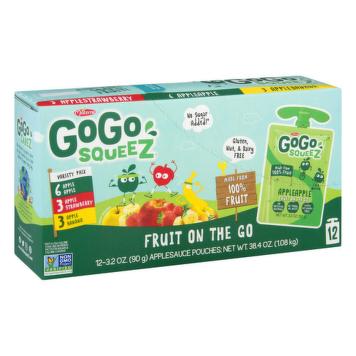 GoGo Squeez Applesauce, Fruit On The Go, Variety Pack