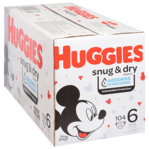 Huggies Diapers, Disney Baby, Overnites, 5 (Over 27 Lb)