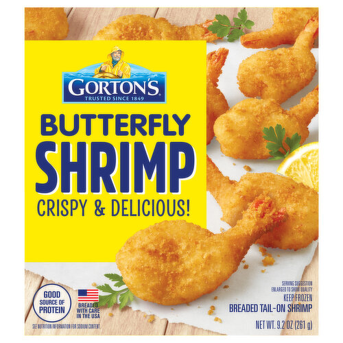 Gorton's Shrimp, Butterfly, Breaded, Tail-On