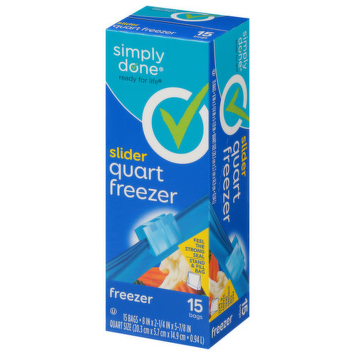 Simply Done Slider Quart Freezer Bags 35 ea – Simply Done