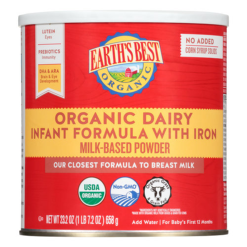 Earth's Best Organic Dairy Infant Formula with Iron