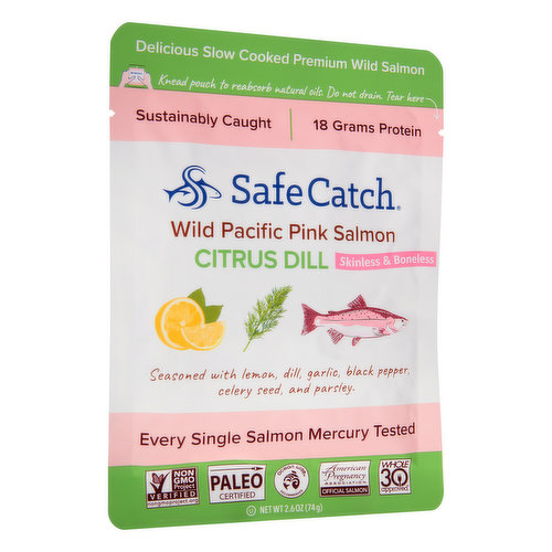 Safe Catch Pink Salmon, Citrus Dill, Skinless & Boneless