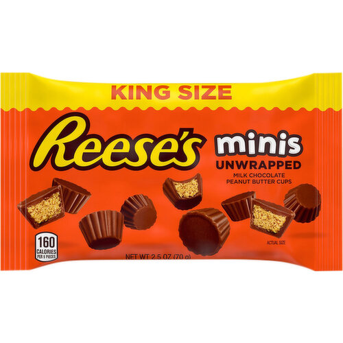 Reese's Peanut Butter Cups, Minis, Unwrapped, King Size