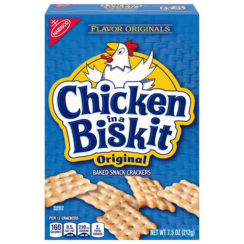 FLAVOR ORIGINALS Chicken in a Biskit Original Baked Snack Crackers, 7.5 oz