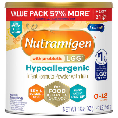 Nutramigen Infant Formula Powder with Iron, Hypoallergenic, 0-12 Months