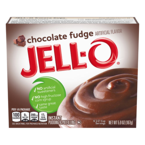 Jell-O Pudding & Pie Filling, Instant, Chocolate Fudge, Family Size