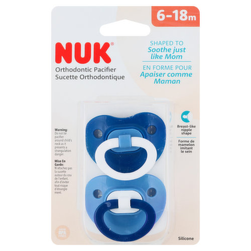 NUK Pacifier, Orthodontic, 6-18 Months