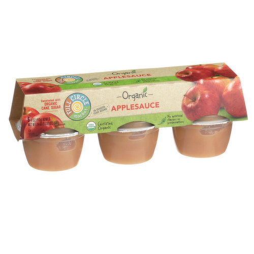 Full Circle Market Organic Applesauce 4 oz bowls