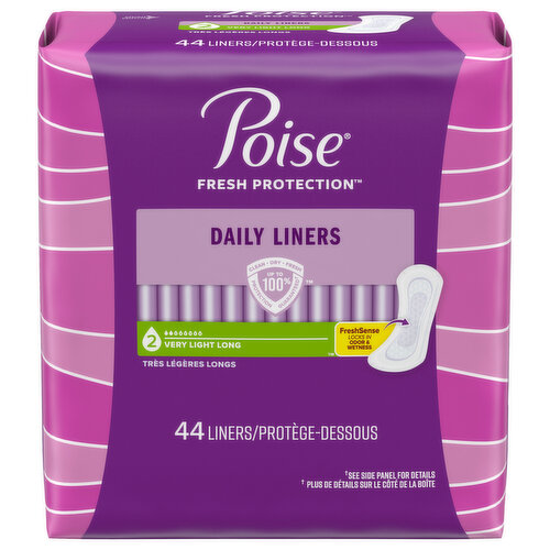 Poise Daily Liners, Very Light, Long