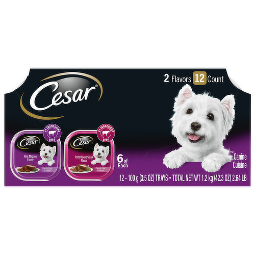 Cesar Canine Cuisine, Filet Mignon Flavor/Portehouse Steak Flavor