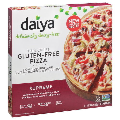 Daiya Pizza, Gluten-Free, Thin Crust, Supreme