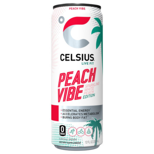 Celsius Energy Drink, Peach Vibe