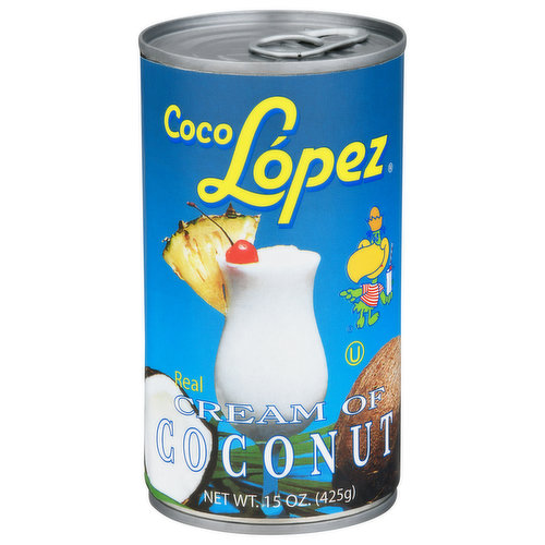 Coco Lopez is the real cream of fresh sun-ripened Caribbean coconuts. It made the very first Pina Colada and still makes the very best. Pasteurized.