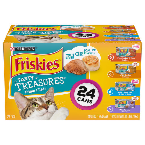 Friskies Gravy Wet Cat Food Variety Pack, Tasty Treasures Prime Filets