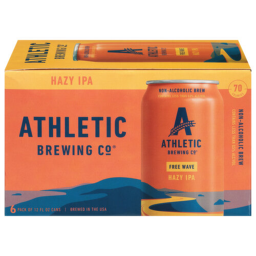 Athletic Brewing Co Beer, Hazy IPA, Free Wave
