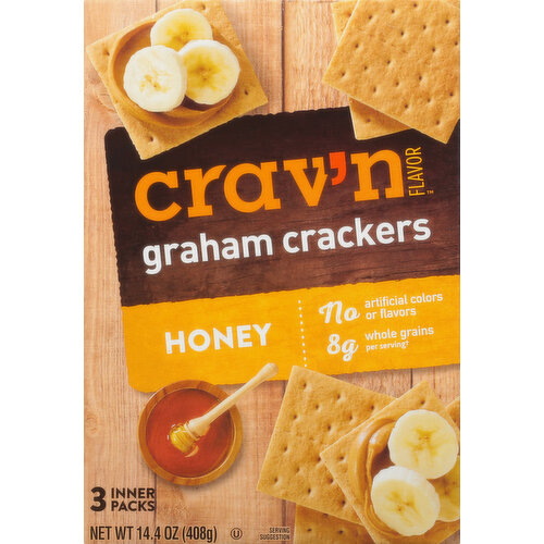 Crav'n Flavor Graham Crackers, Honey, 3 Packs