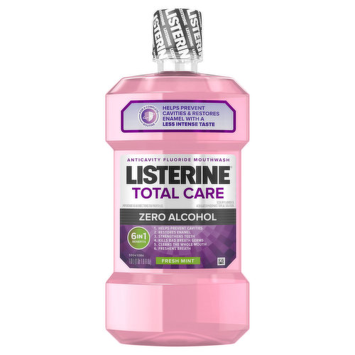 Listerine Mouthwash, Zero Alcohol, Fresh Mint, Total Care