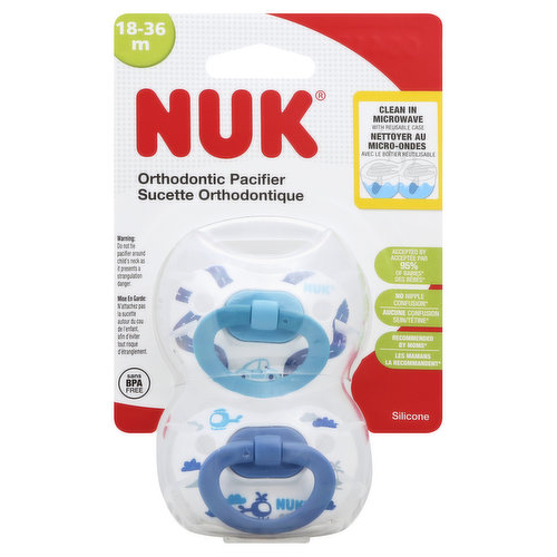 NUK Pacifier, Orthodontic, Silicone, 18-36 Months