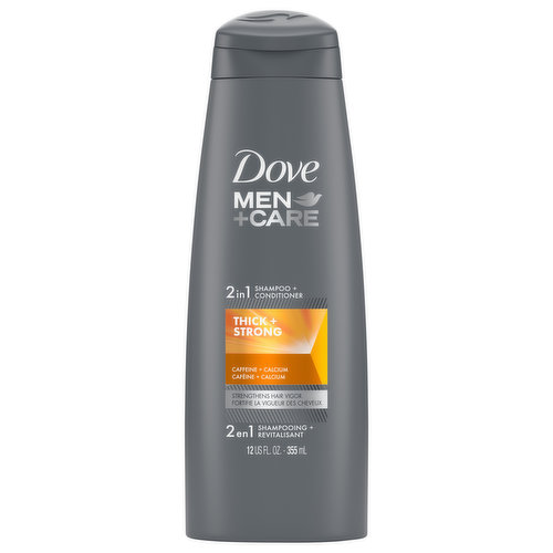 Dove Men+Care Shampoo + Conditioner, Thick + Strong, 2 in 1