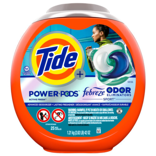 Tide + Detergent, HE Turbo, Capsules, Active Fresh
