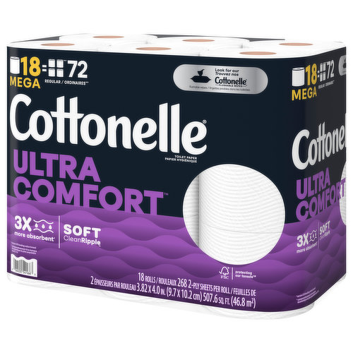 Cottonelle Ultra Comfort Toilet Paper 4 Mega Rolls (4 Mega Rolls