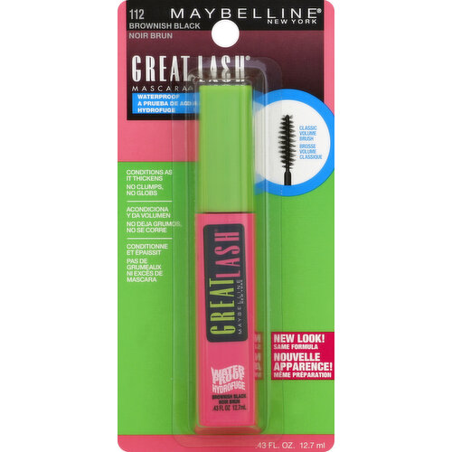 maybelline Mascara, Waterproof, Brownish Black 112