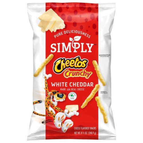 Cheetos Cheese Snacks, White Cheddar, Crunchy