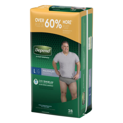 Depend Fresh Protection Incontinence Underwear for Men - Maximum Absorbency  - Small/Medium - 19's