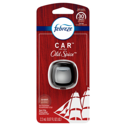 Smelly passengers and fast food bags… you can take them out of your car, but their odors still chase you around town. Kick ’em to the curb with Febreze CAR Vent Clips, and eliminate odors trapped in your car, minivan, or ice cream truck. These tiny car vent air fresheners have incredible odor blockers and odor eliminators that remove all those stinks and smells built up from your longest, commute-iest days. Simply push the vent clip firmly until you hear it click to activate fragrance, then clip onto your car vent and drive stink-free for a whole 30 days. With the smooth, sophisticated scent of Old Spice, freshness is at full throttle. So, freshen up your ride and breathe happy, no matter where the road takes you. Want the rest of your life as odor-free as your car? Take the fresh vibes home with Febreze Air Effects Air Fresheners.