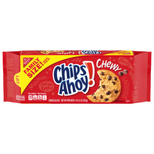 CHIPS AHOY! CHIPS AHOY! Chewy Chocolate Chip Cookies, Family Size, 19.5 oz