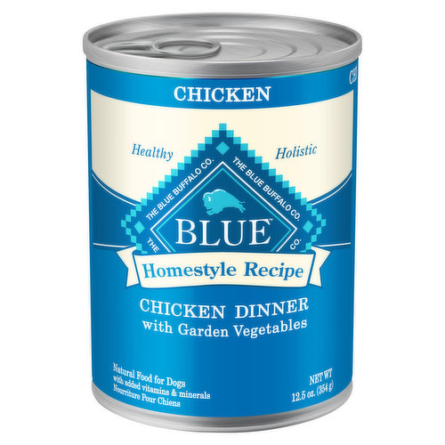 Blue Buffalo Food for Dogs, Natural, Chicken Dinner with Garden Vegetables