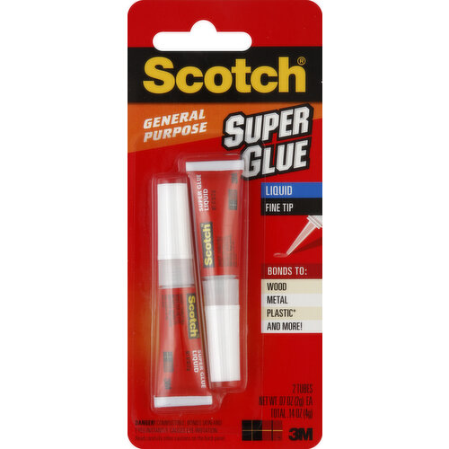 Scotch Super Glue, General Purpose, Fine Tip, Liquid