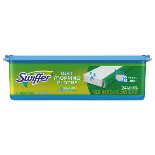 Swiffer Wet Mopping Cloths, Fresh Scent, 19 Count, Pack of 2