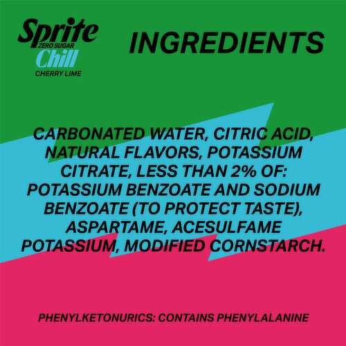 Sprite ® Chill Zero Sugar Cherry Lime Natural Flavor Soda Sprite ® Chill Zero Sugar Cherry Lime Natural Flavor Soda