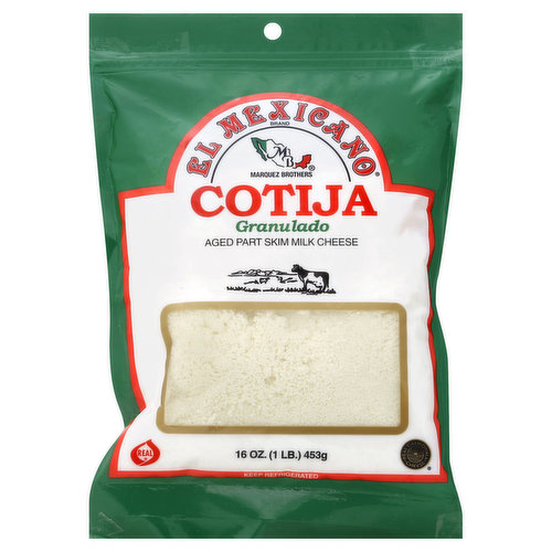 El Mexicano Cheese, Aged Part Skim Milk Cheese, Granulado, Cotija