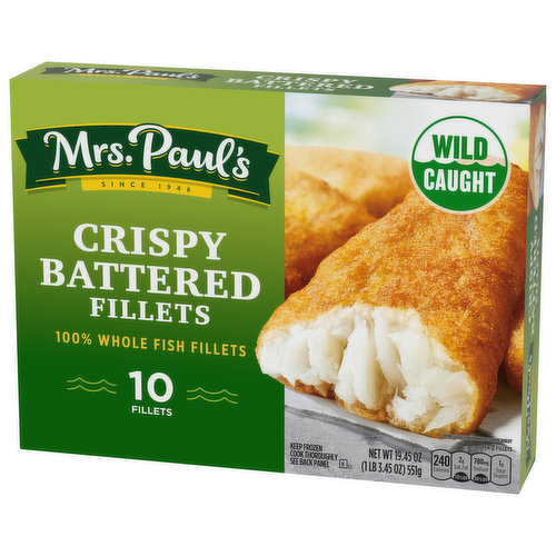 Mrs. Paul's Crispy Battered Fish Fillets - FRESH by Brookshire's