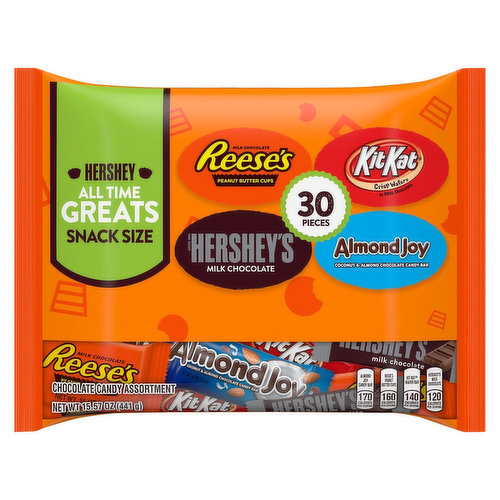 Hershey's Snack Size, Candy, Party Pack Assorted Milk and Dark Chocolate