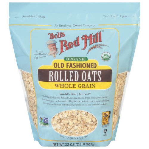 Bob's Red Mill Rolled Oats, Organic, Whole Grain, Old Fashioned