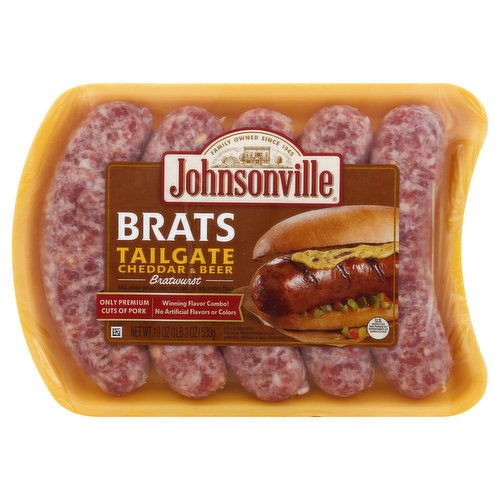 Johnsonville Bratwurst, Brats Tailgate Cheddar & Beer