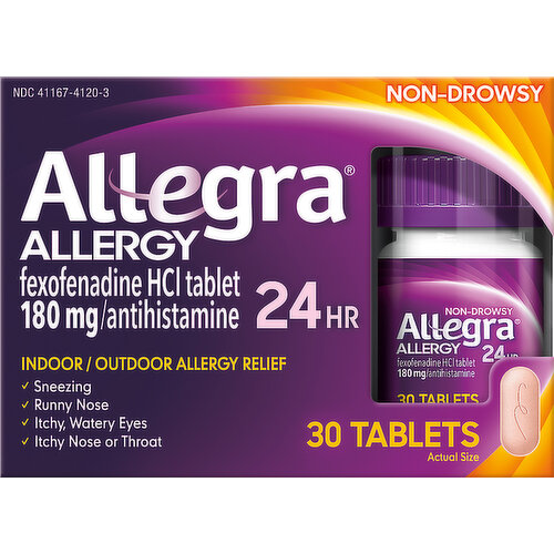 Allegra Allergy, 180 mg, Non-Drowsy, Tablets