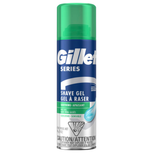 Gillette Shave Gel, with Aloe Vera, Soothing, Sensitive