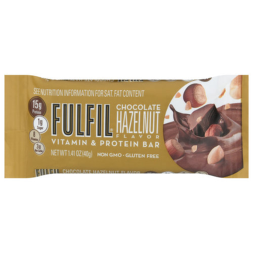 Fulfil Vitamin & Protein Bar, Chocolate Hazelnut Flavor