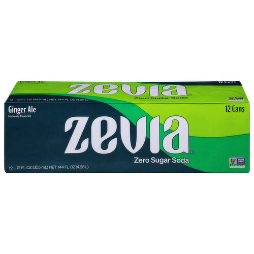 Zevia Soda, Zero Sugar, Ginger Ale